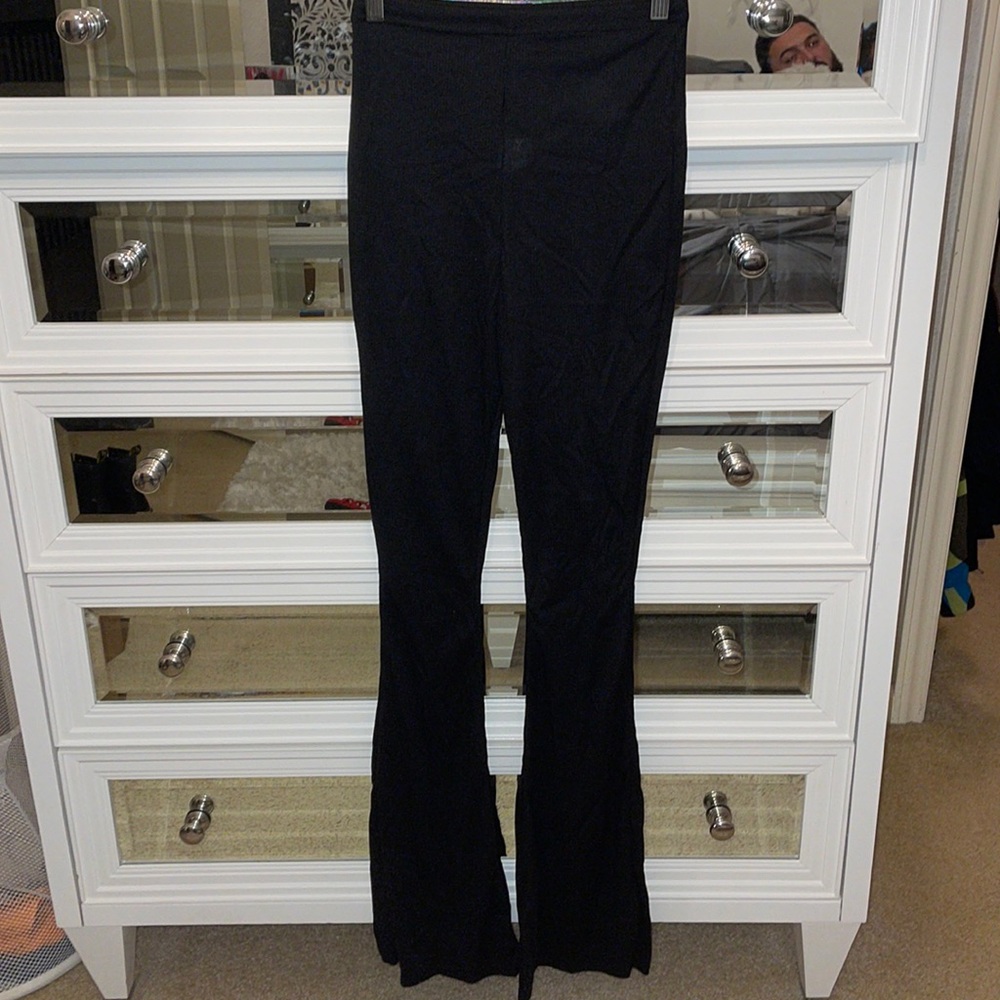 NEW PRETTY LITTLE THING BLACK FLARE PANTS